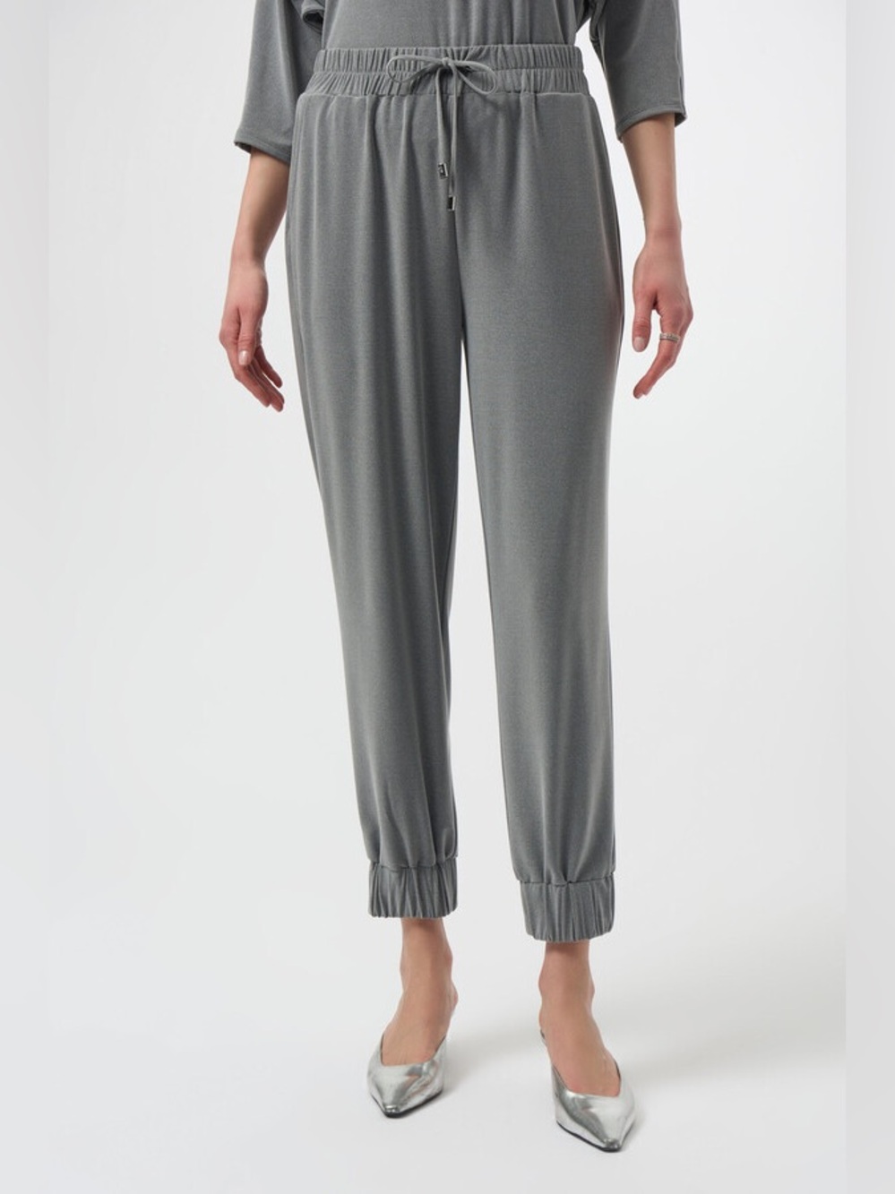 Joseph Ribkoff Grey Melange Pull-On Jogger Pants (Style 254079)